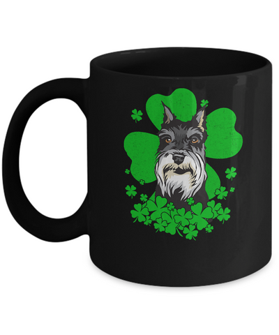 Schnauzer St. Patrick's Day Clovers Mug-Coffee Mug-11oz Mug-Black