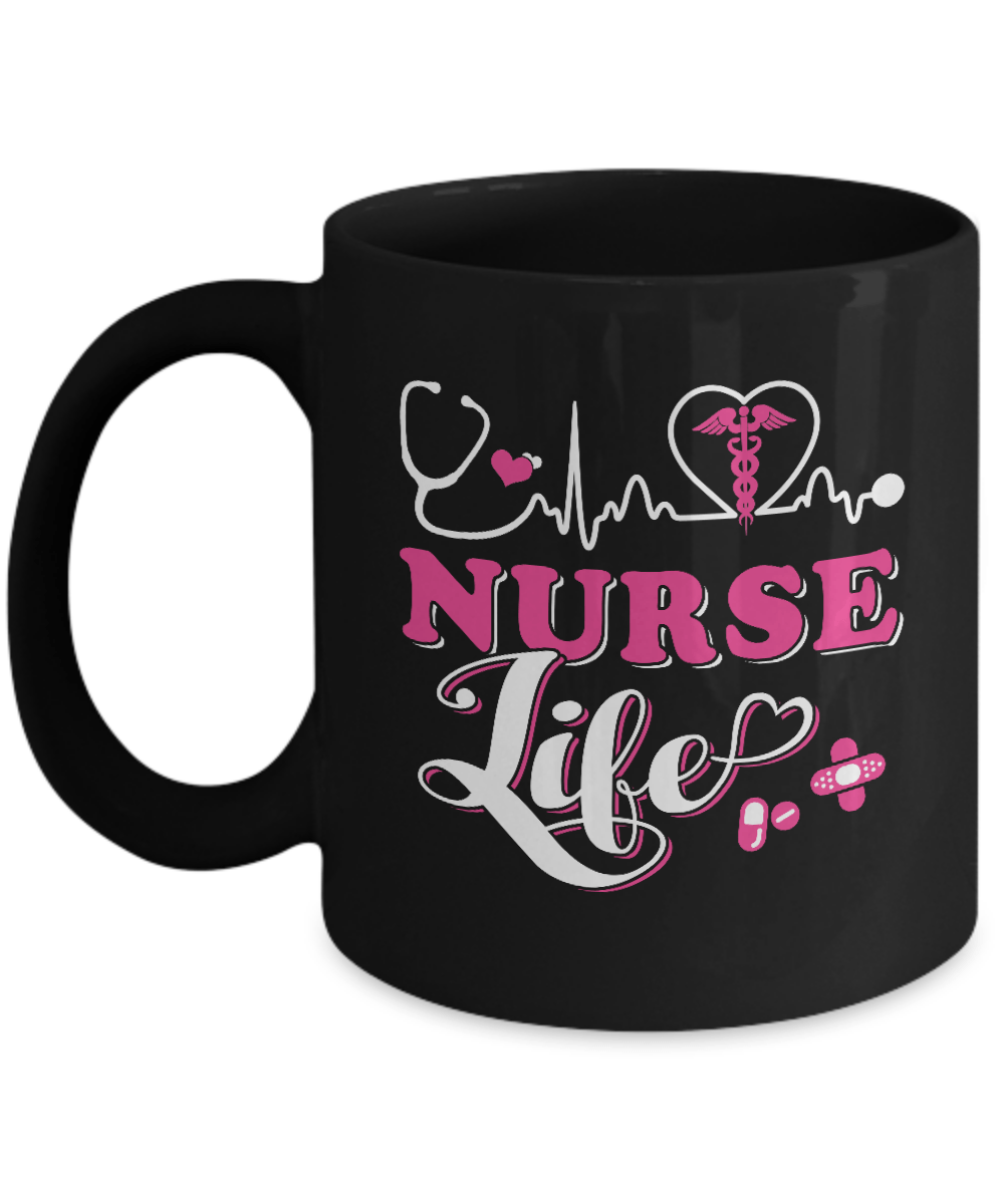 Nurse Life Lover Mug-Coffee Mug-11oz Mug-Black