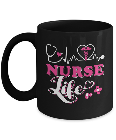 Nurse Life Lover Mug-Coffee Mug-11oz Mug-Black