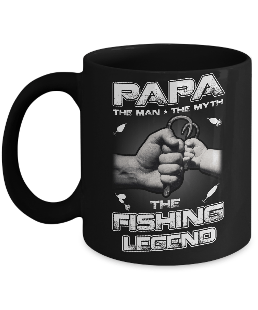Papa The Man The Myth The Fishing Legend Mug-Coffee Mug-11oz Mug-Black