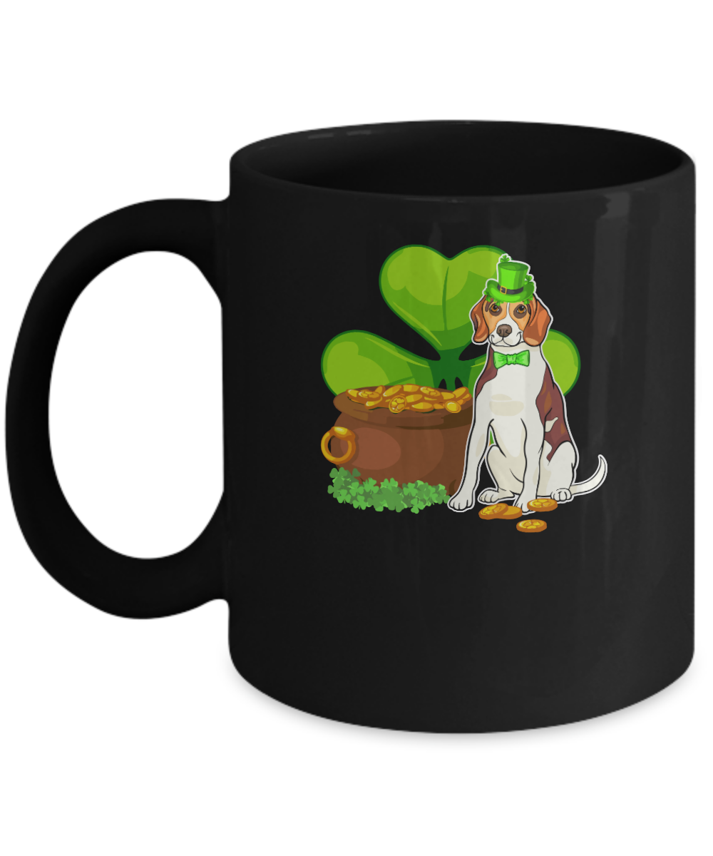 Beagle St Patrick's Day Irish Dog Lover Funny Gifts Mug-Coffee Mug-11oz Mug-Black
