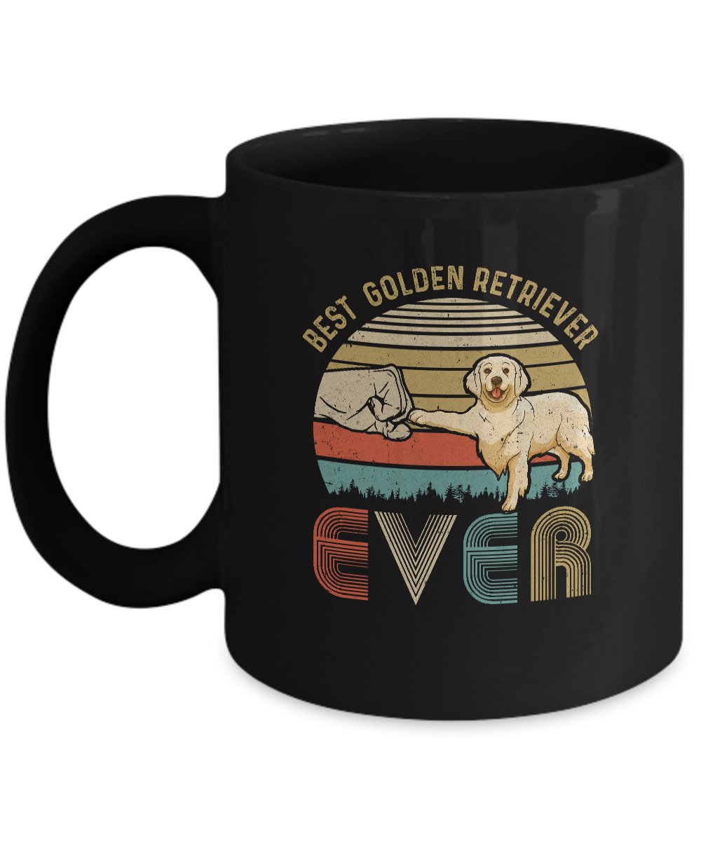 Vintage Best Golden Retriever Dad Ever Bump Fit Funny Dad Gifts Mug-Coffee Mug-11oz Mug-Black