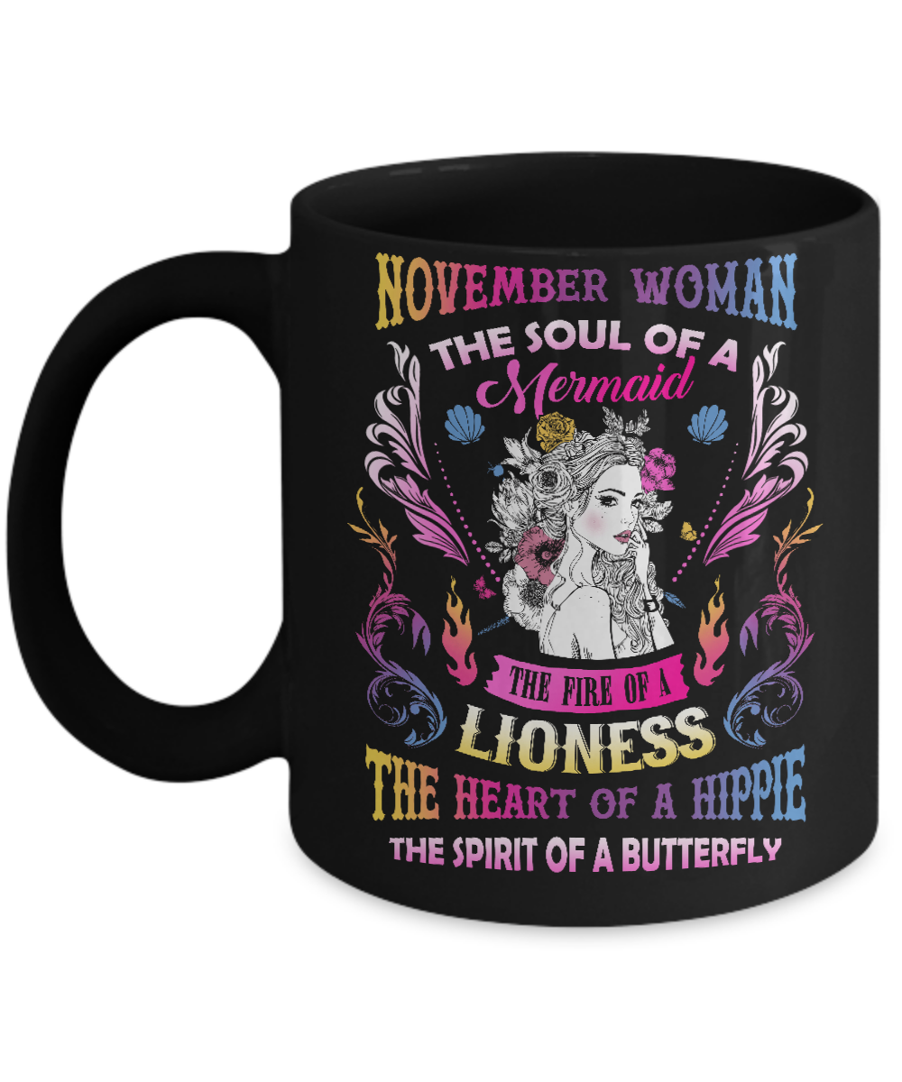 November Woman The Soul Of A Mermaid Birthday Mug