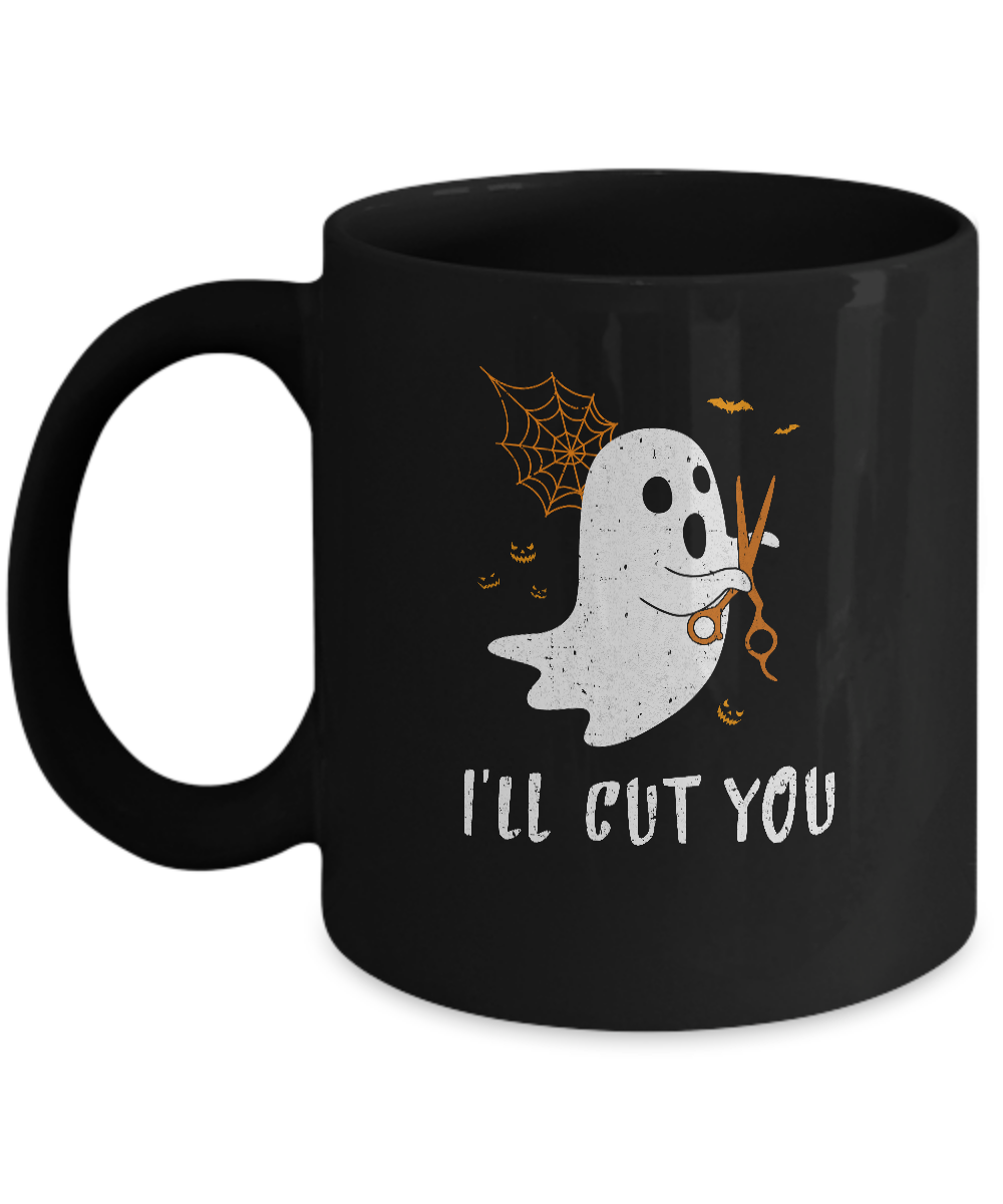 Halloween Boo Ghost I'll Cut You Barber Costume Mug-Coffee Mug-11oz Mug-Black