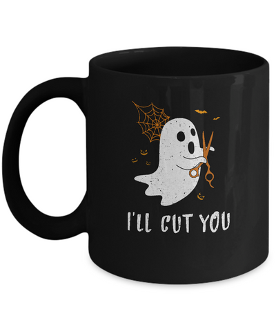 Halloween Boo Ghost I'll Cut You Barber Costume Mug-Coffee Mug-11oz Mug-Black