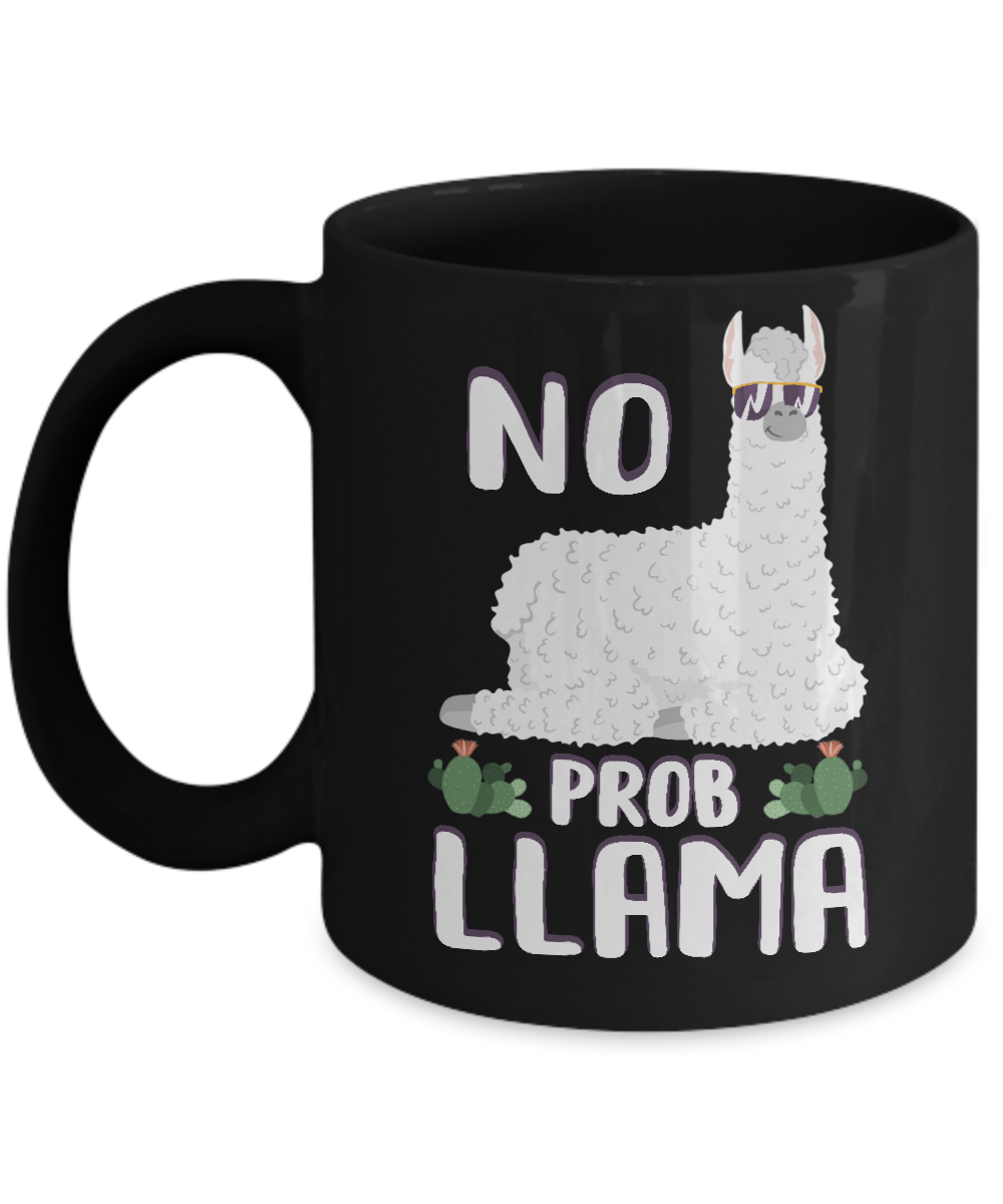 No Prob Llama No Drama Mama Alpaca Llamacorn Mug-Coffee Mug-11oz Mug-Black