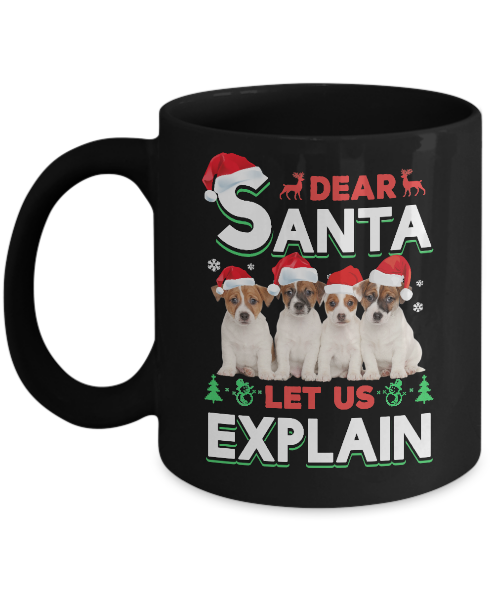 Dear Santa Funny Beagle Puppies Christmas Gift Mug-Coffee Mug-11oz Mug-Black