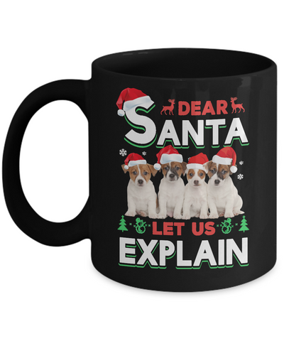 Dear Santa Funny Beagle Puppies Christmas Gift Mug-Coffee Mug-11oz Mug-Black
