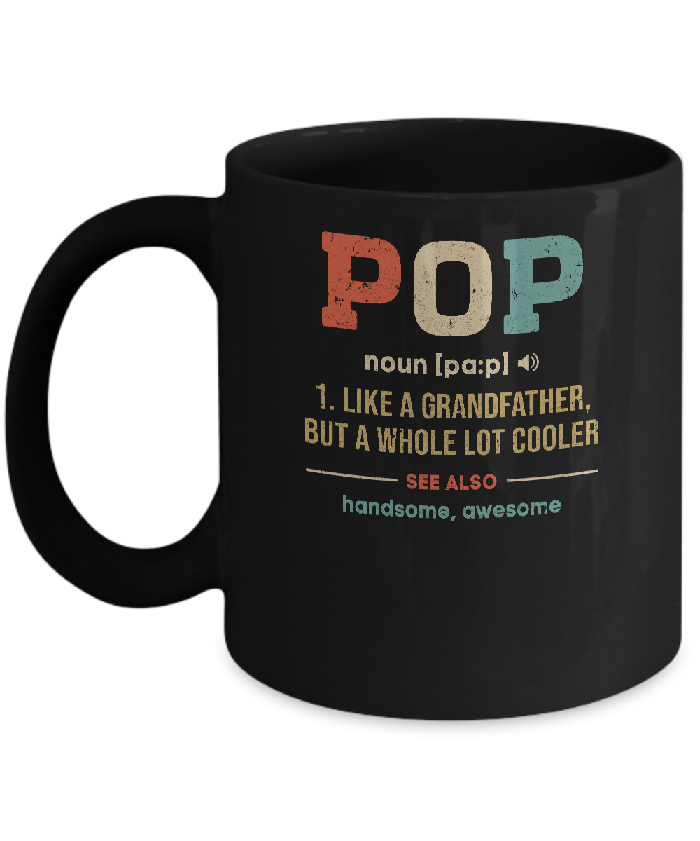 Vintage Pop Gifts Grandpa Definition Fathers Day Mug-Coffee Mug-11oz Mug-Black