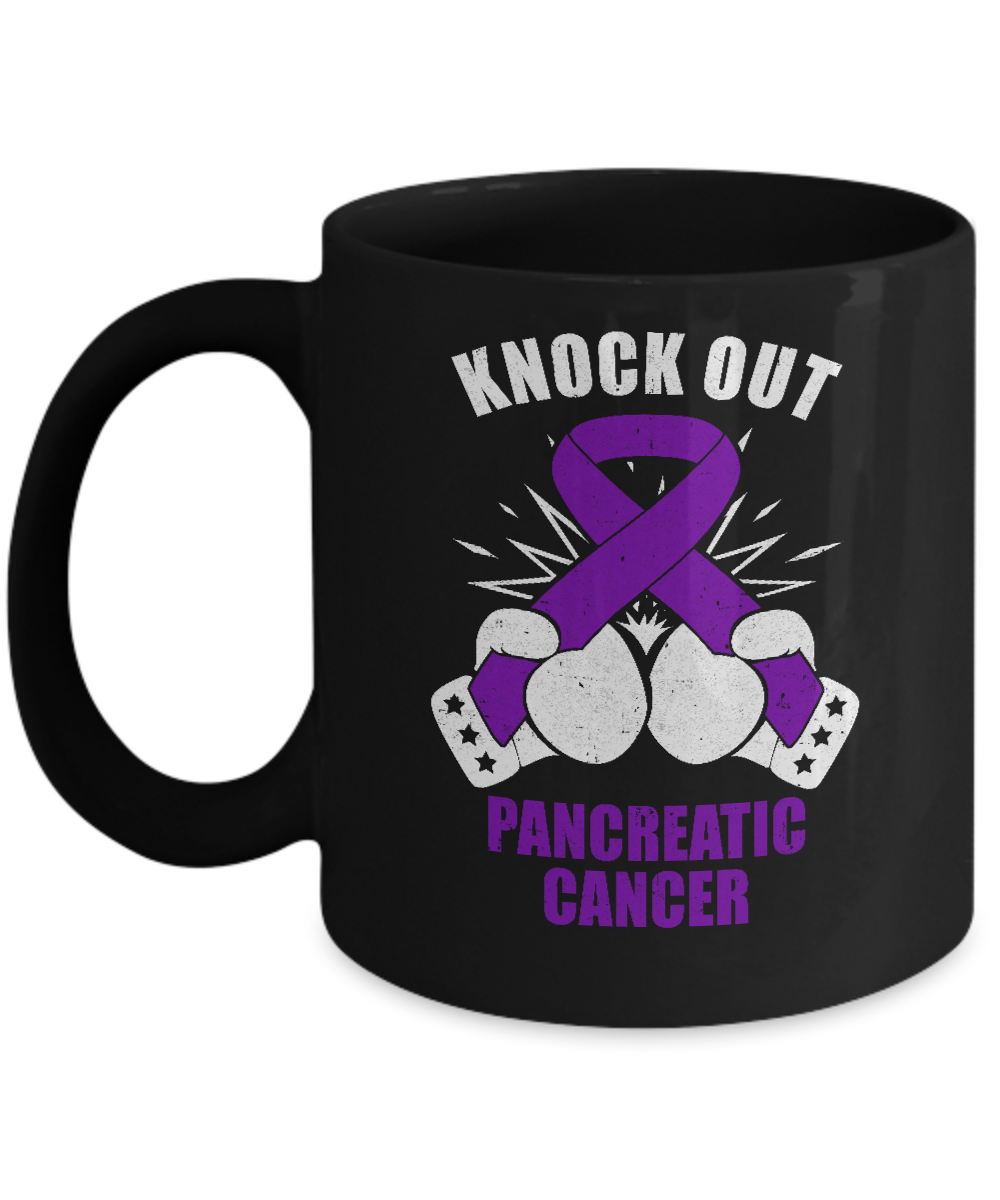 Boxing knock out Pancreatic Cancer Awareness Support Mug-Coffee Mug-11oz Mug-Black