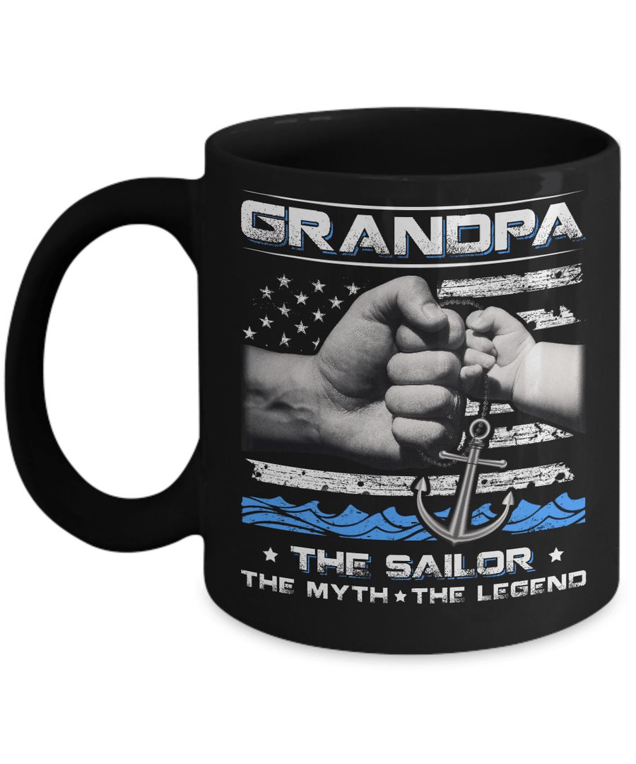 Veteran Grandpa The Sailor The Myth The Legend Mug-Coffee Mug-11oz Mug-Black