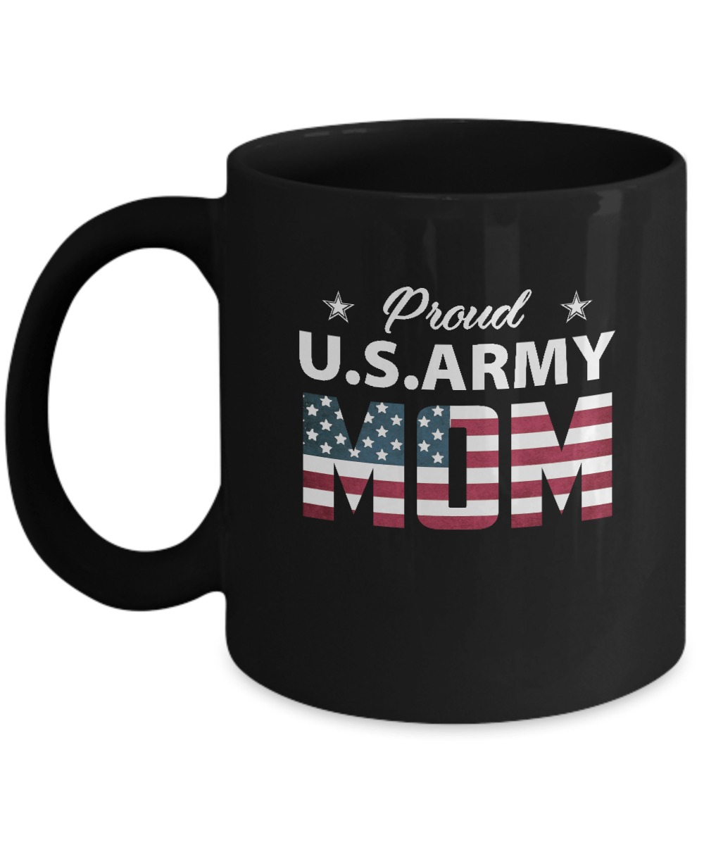 Proud Us Army Mom Mug-Coffee Mug-11oz Mug-Black