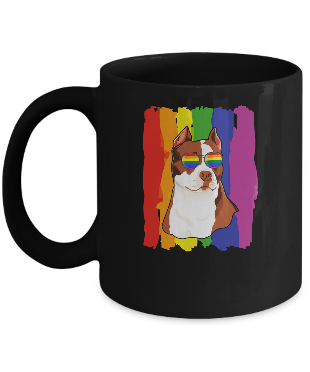 Funny Pit bull LGBT LGBT Pride Gifts Mug-Coffee Mug-11oz Mug-Black