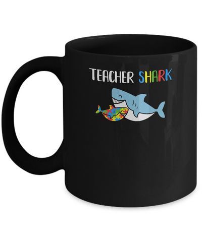 Teacher Shark Support Autism Awareness For Child Mug-Coffee Mug-11oz Mug-Black