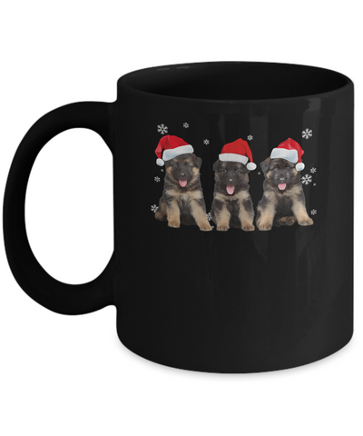 Funny German Shepherd Puppies Christmas Dog Gift Mug-Coffee Mug-11oz Mug-Black