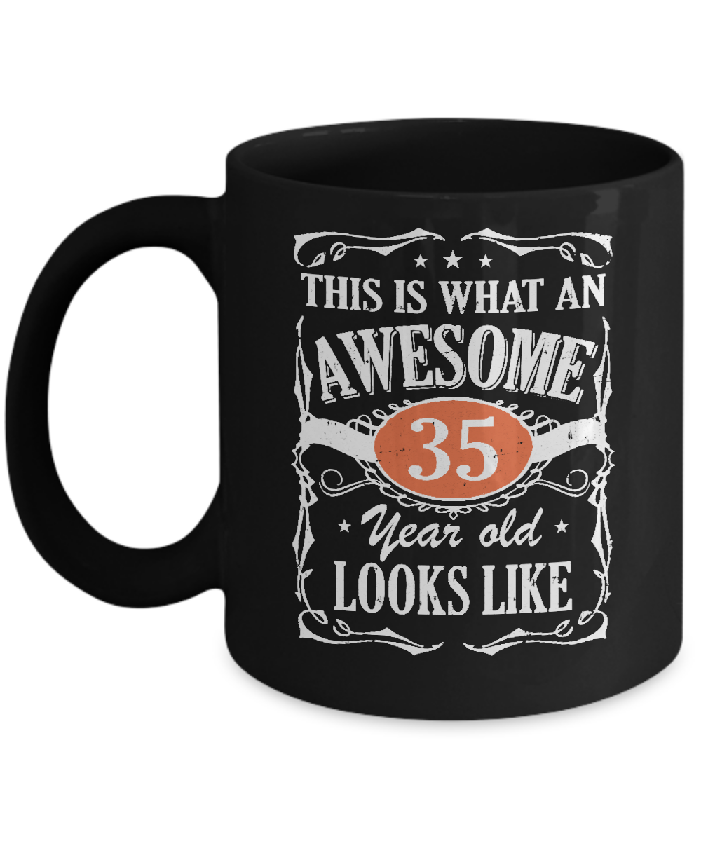 Vintage This Is What An Awesome 35 Year Old 1986 Birthday Mug-Coffee Mug-11oz Mug-Black