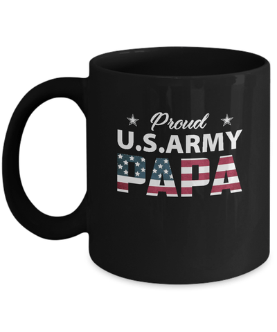 Proud Us Army Papa Mug-Coffee Mug-11oz Mug-Black