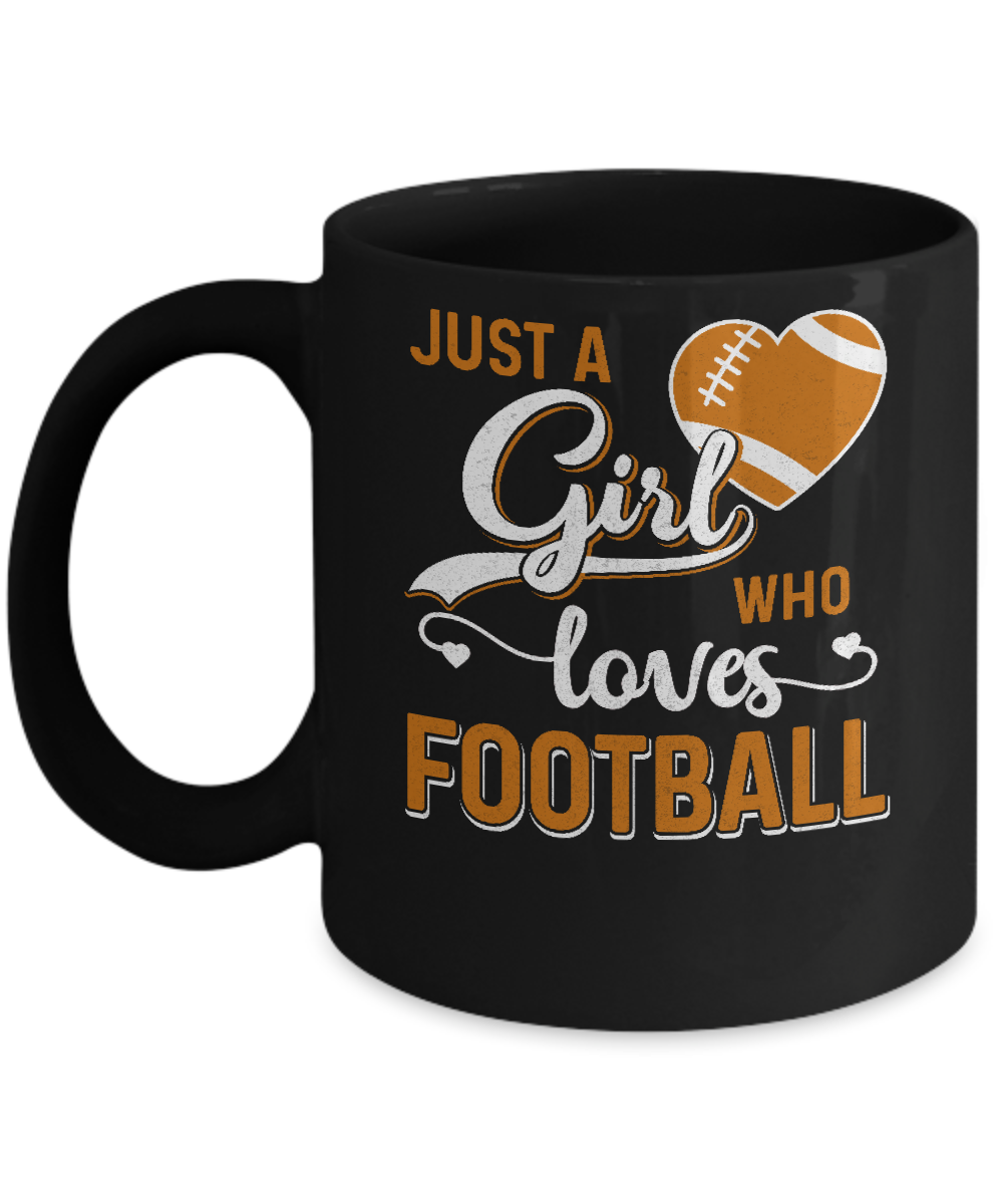Just A Girl Who Loves Football Mug-Coffee Mug-11oz Mug-Black
