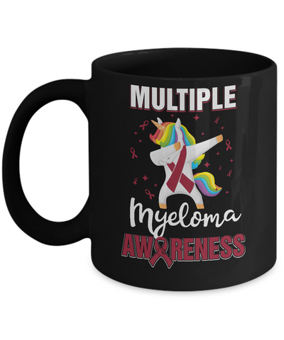 Inspirational Multiple Myeloma Awareness Unicorn Support Mug-Coffee Mug-11oz Mug-Black