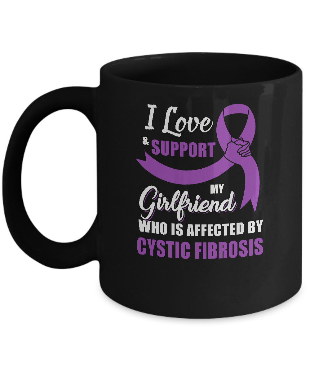 Cystic Fibrosis Awareness Support Purple Girlfriend Boyfriend Mug-Coffee Mug-11oz Mug-Black