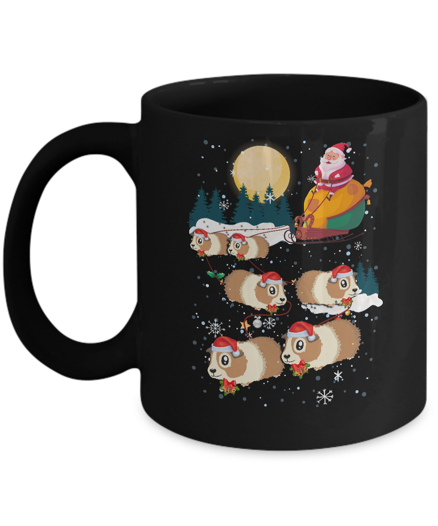 Funny Christmas Guinea Pig Reindeer Lover Santa Gift Mug-Coffee Mug-11oz Mug-Black