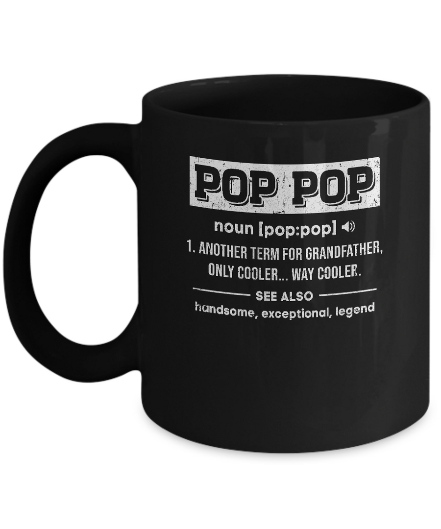 Pop Pop Gifts Grandpa Definition Fathers Day Mug-Coffee Mug-11oz Mug-Black