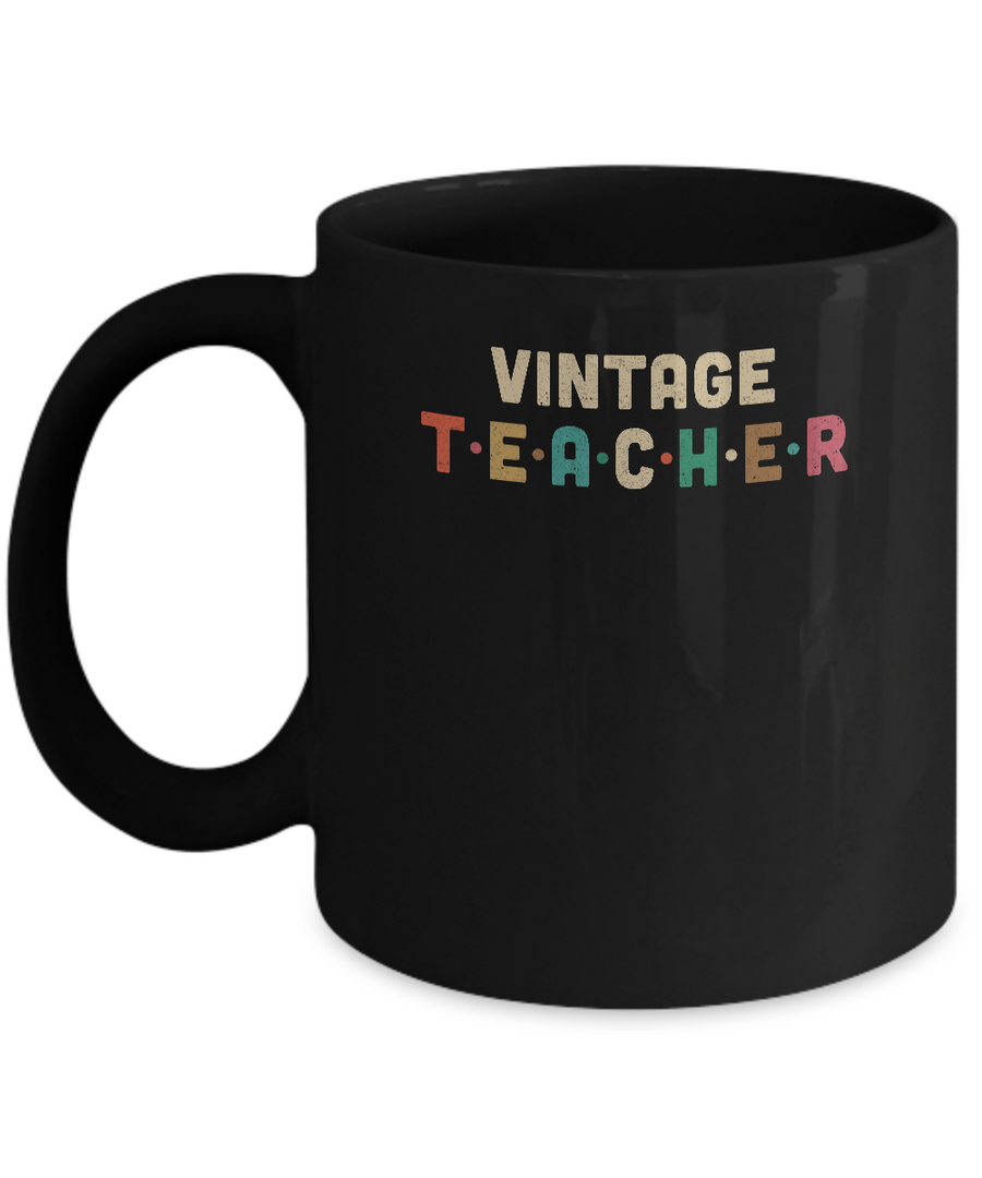 Vintage Retro Teacher Back To School Gifts Mug-Coffee Mug-11oz Mug-Black