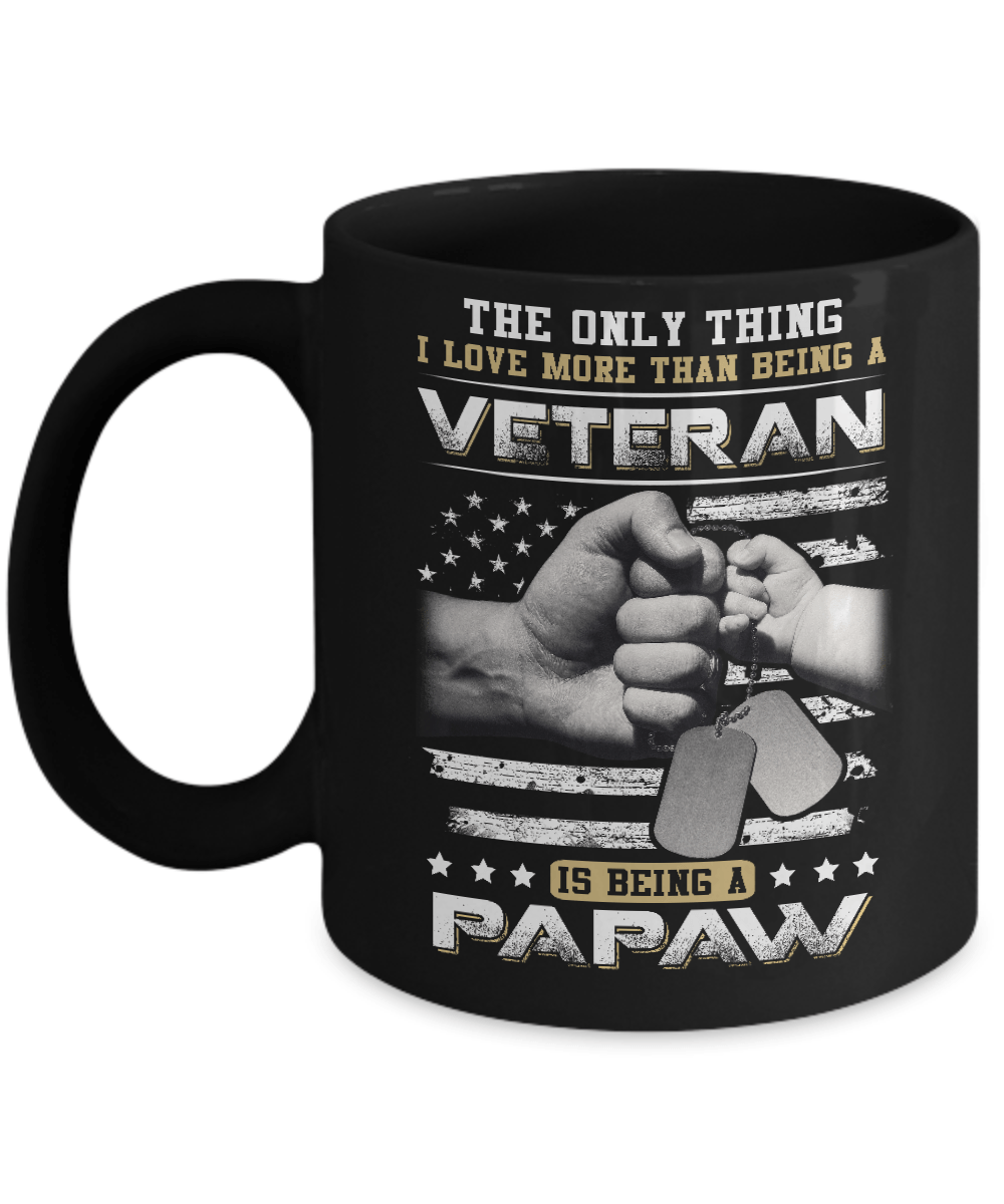 I Love More Than Being A Veteran Is Being A PaPaw Mug-Coffee Mug-11oz Mug-Black
