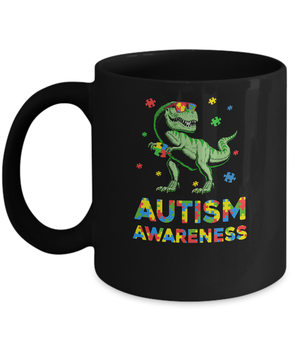 Dinosaur Puzzle Autism Awareness For Boys Girls Mug