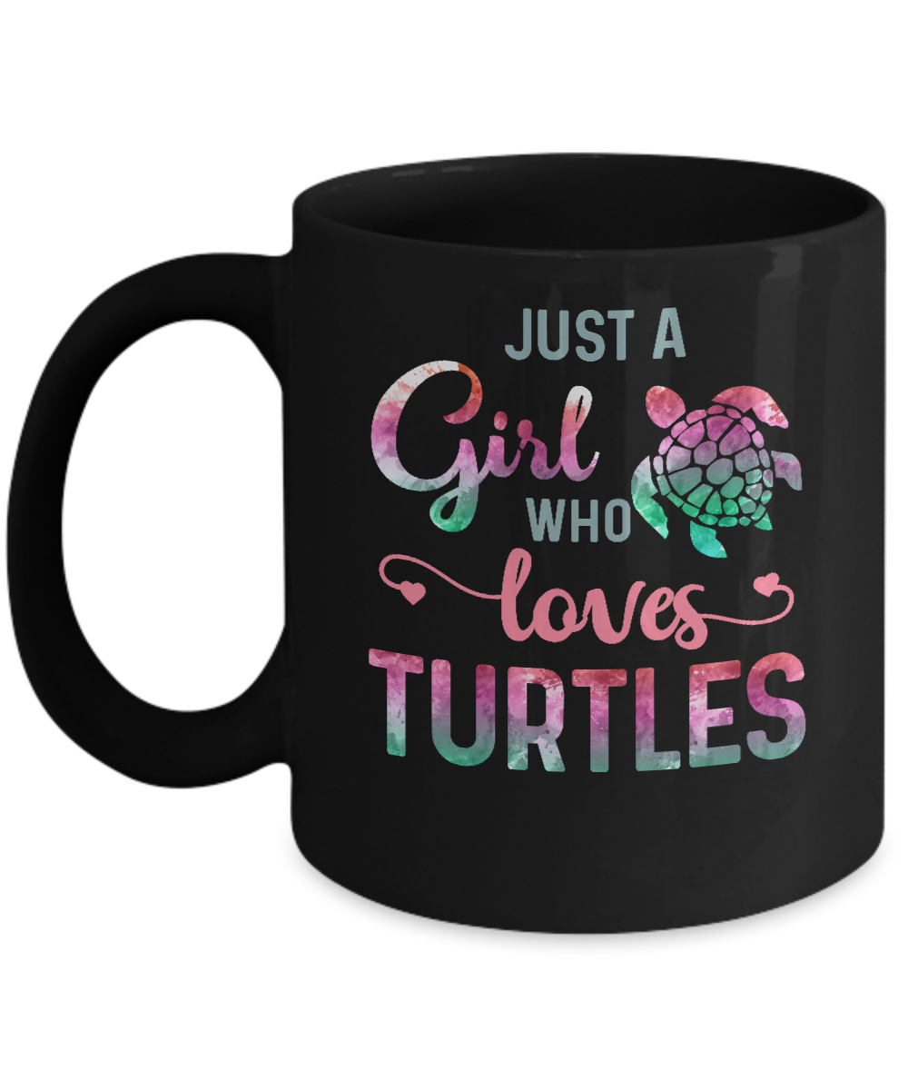 Just A Girl Who Loves Turtles Turtle Lover Mug-Coffee Mug-11oz Mug-Black