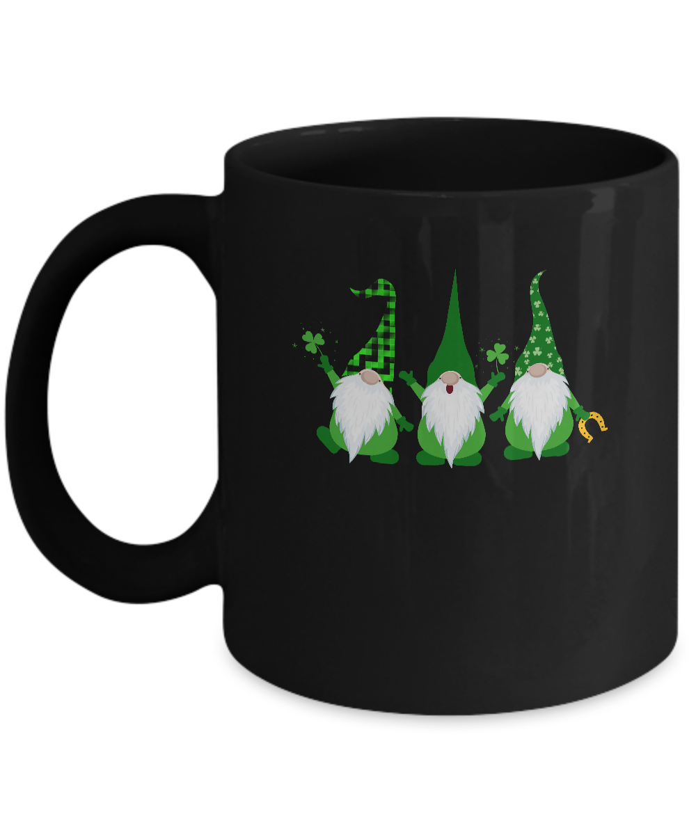 Three Gnomes Holding Shamrocks St Patricks Day Boys Girls Mug