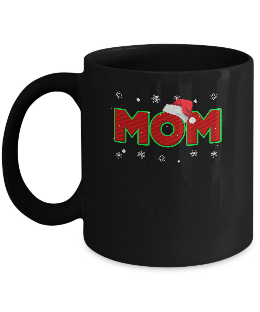 Mom Christmas Santa Ugly Sweater Gift Mug-Coffee Mug-11oz Mug-Black
