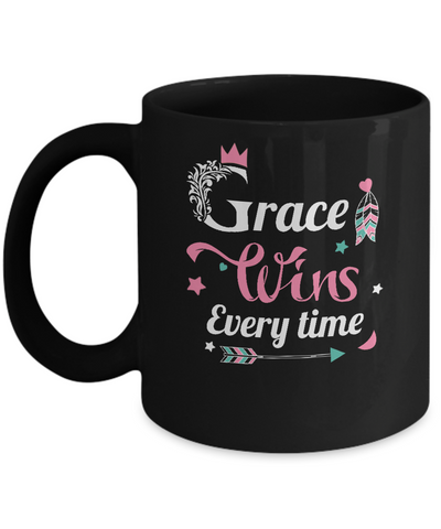 Grace Wins Every Time Mug-Coffee Mug-11oz Mug-Black