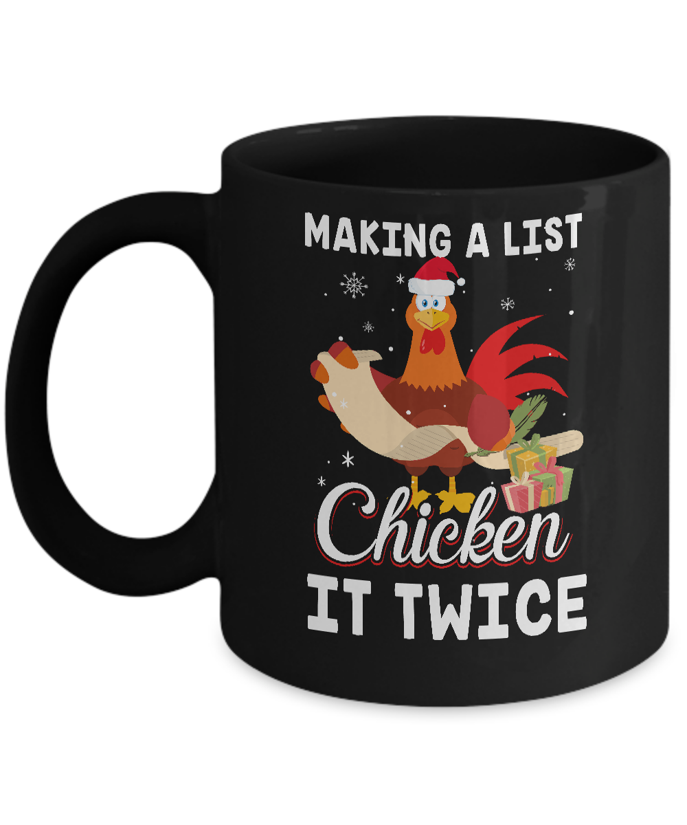 Chicken It Twice Funny Chicken Christmas Mug
