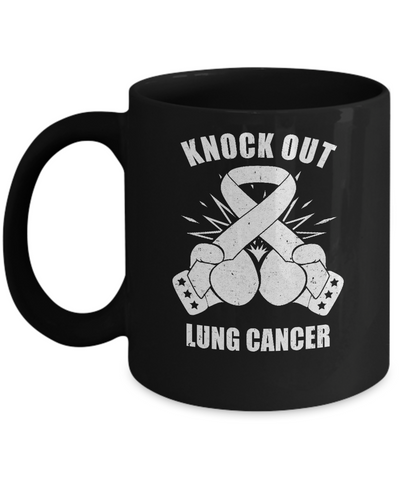 Boxing knock out Lung Cancer Awareness Support Mug-Coffee Mug-11oz Mug-Black