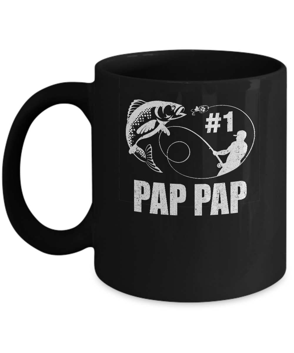 #1 Pap Pap Fishing Fisherman Best Fathers Day Gift Mug