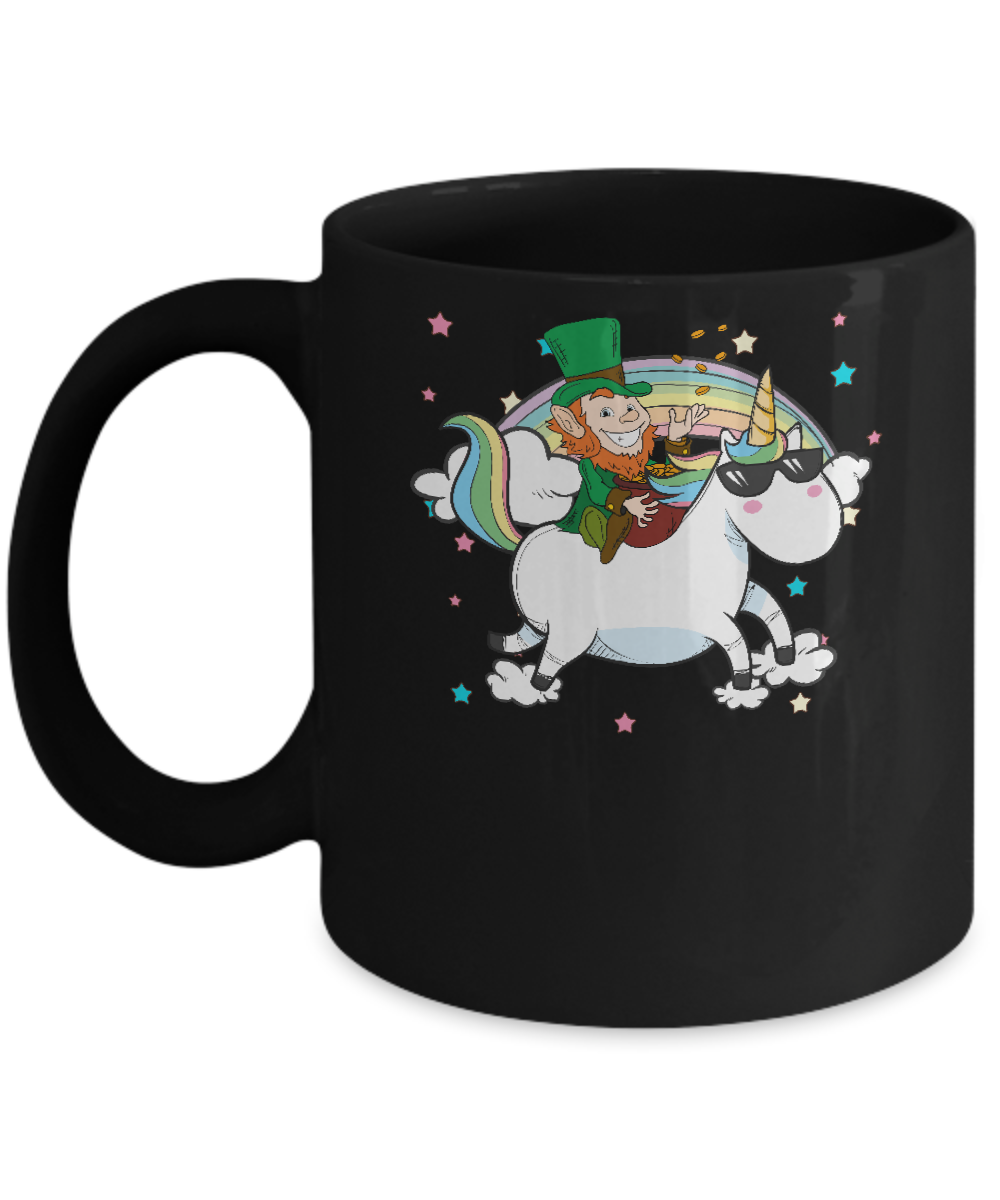 St Patrick's Day Lepricorn Leprechaun Riding Unicorn Mug