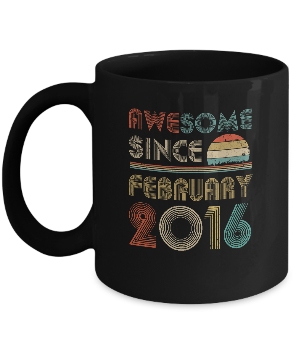 Awesome Since February 2016 Vintage 5th Birthday Gifts Youth Mug-Coffee Mug-11oz Mug-Black