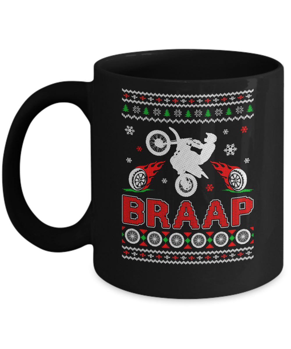 Motocross Sweater Christmas Dirt Bike BRAAP Mug