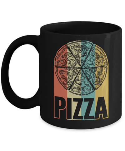 Classic Vintage Retro Style Pizza Mug-Coffee Mug-11oz Mug-Black