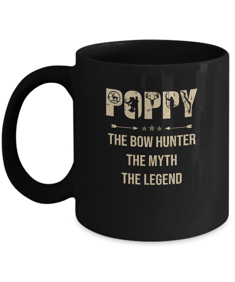 Poppy The Bow Hunter The Myth The Legend Funny Hunting Mug-Coffee Mug-11oz Mug-Black