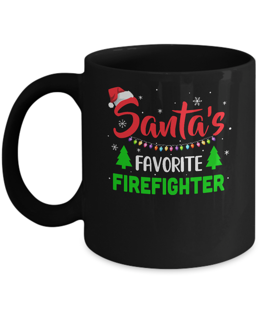 Santa's Favorite Firefighter Funny Christmas Xmas Gifts Mug