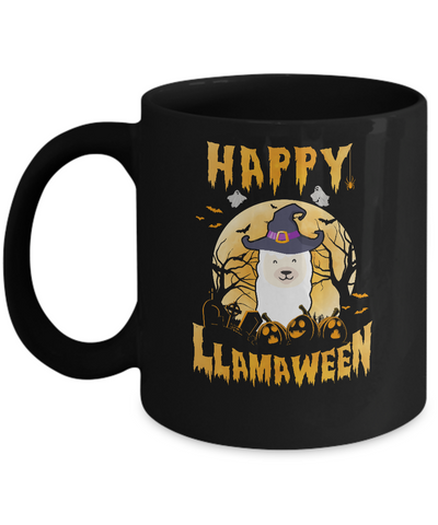 Halloween Llama Witch Costume Happy Llamaween Mug-Coffee Mug-11oz Mug-Black