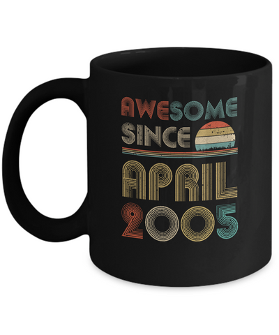 Awesome Since April 2005 Vintage 16th Birthday Gifts Mug-Coffee Mug-11oz Mug-Black