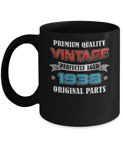 Vintage Premium Prefectly Aged 1938 83th Birthday Gift Mug-Coffee Mug-11oz Mug-Black