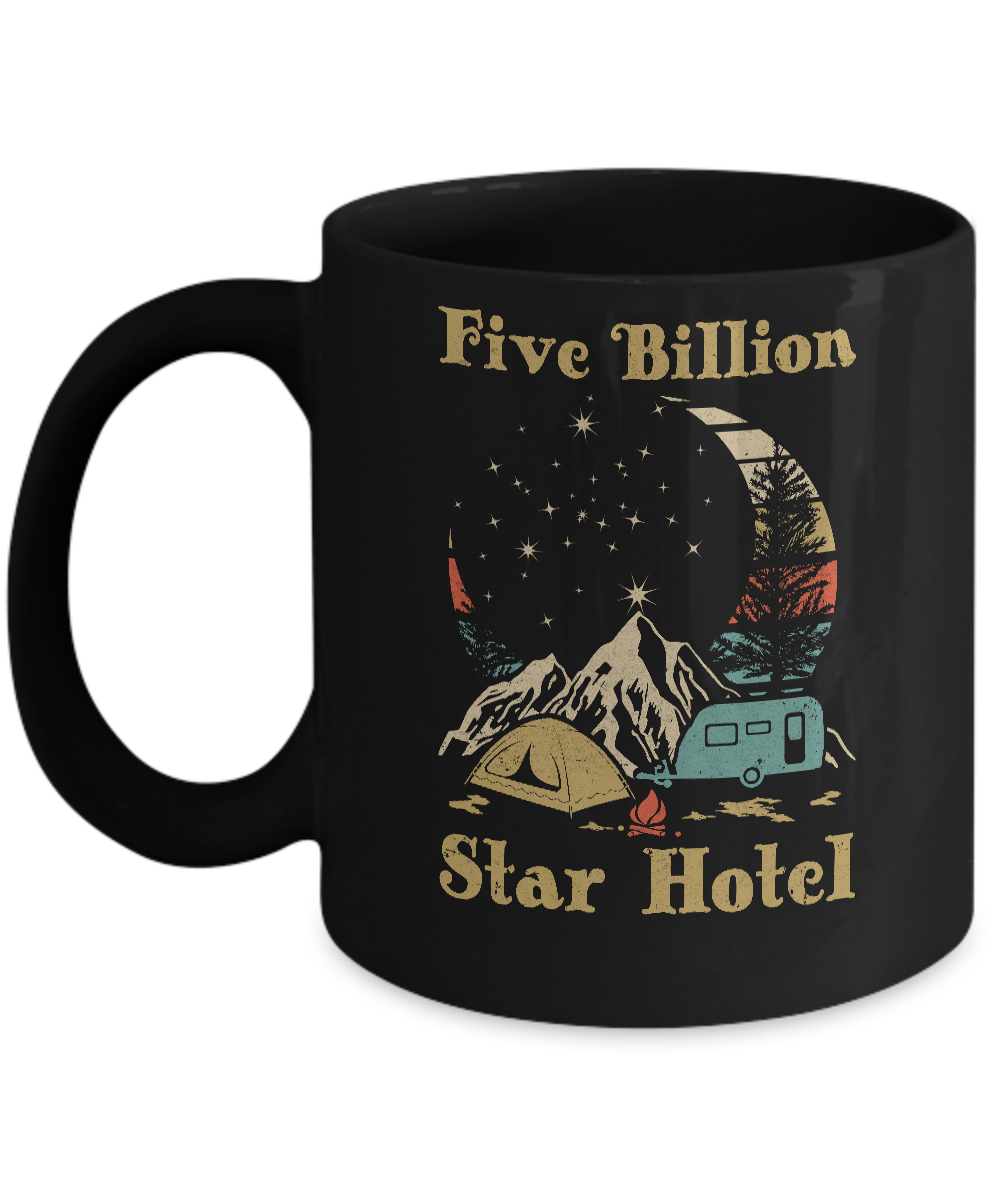 Vintage Five Billion Star Hotel Moom Camping Mug-Coffee Mug-11oz Mug-Black
