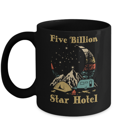 Vintage Five Billion Star Hotel Moom Camping Mug-Coffee Mug-11oz Mug-Black