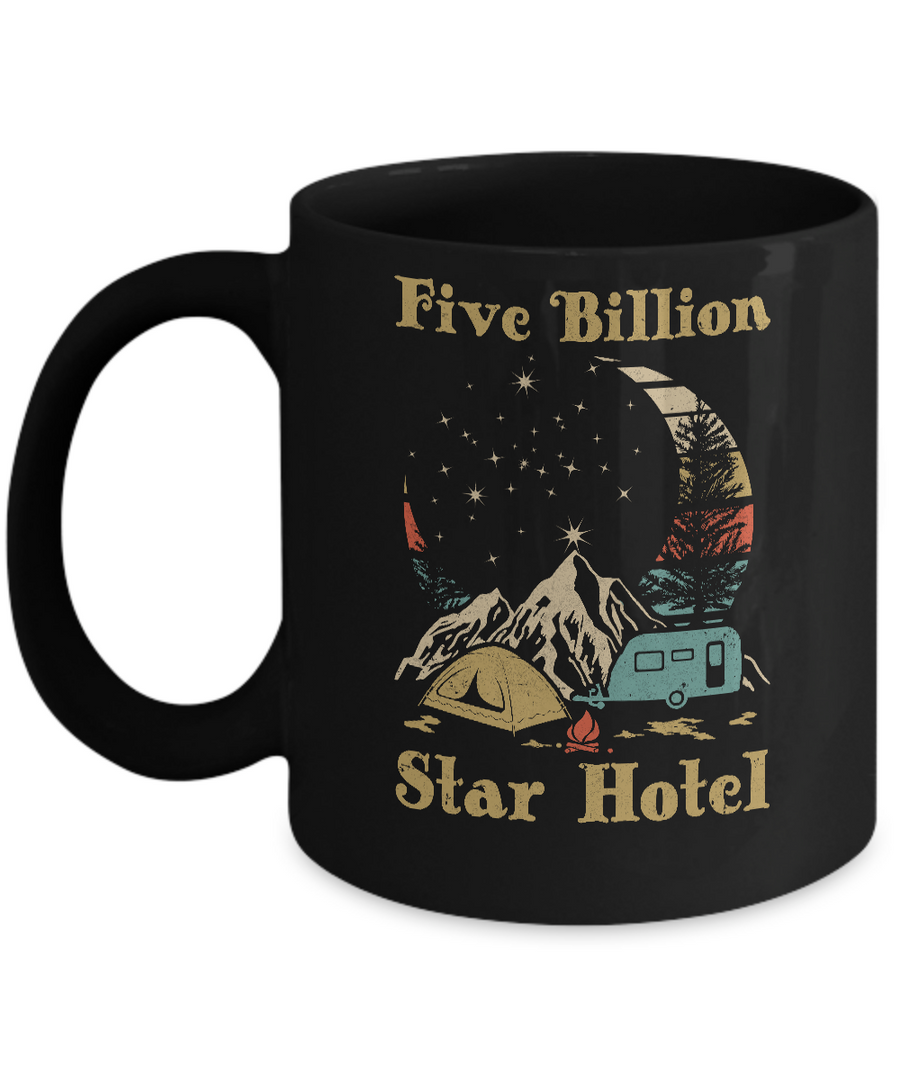 Vintage Five Billion Star Hotel Moom Camping Mug-Coffee Mug-11oz Mug-Black