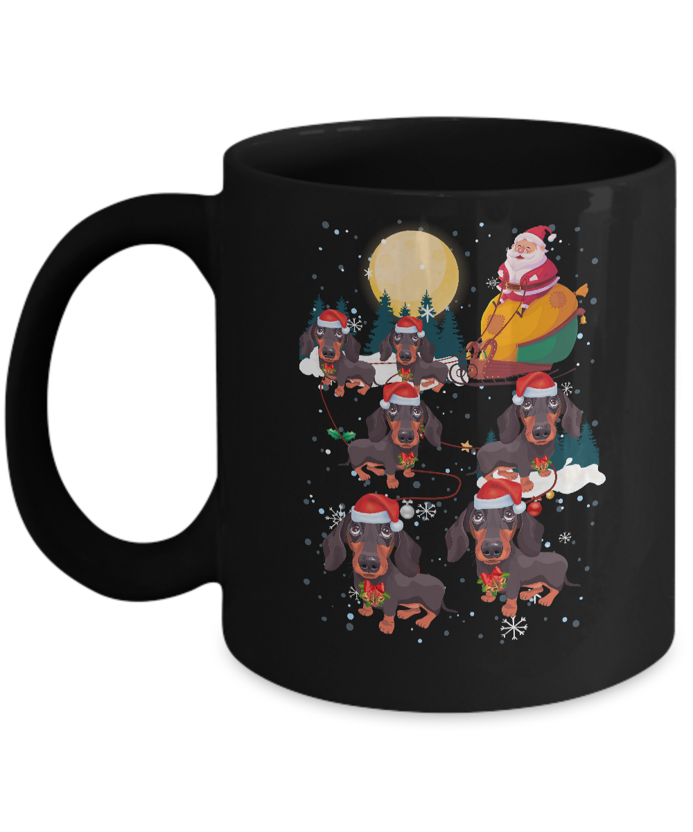 Dog Reindeer Dachshund Christmas Gift Mug-Coffee Mug-11oz Mug-Black