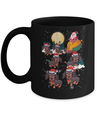 Dog Reindeer Dachshund Christmas Gift Mug-Coffee Mug-11oz Mug-Black